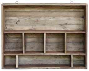 Etajeră de perete din lemn reciclat, cu compartimente, Grimaud