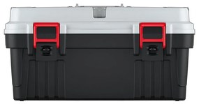 Cutie pentru scule cu maner metalic 47 x 25,6 x 23,8 cm, organizatoare, gri