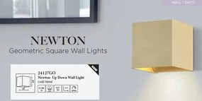 Aplica iluminat ambiental metal auriu Newton Square