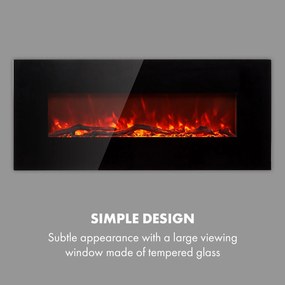 Klarstein Lausanne Long, Șemineu electric, 1600W, 2 setări de temperatură, 128 cm