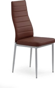 Scaun bucatarie K70, maro inchis/negru, metal/piele ecologica, 41x50x9