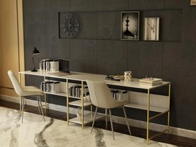 Masă PC Leviathan 400 (Alb + Auriu). 1089407
