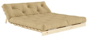 Canapea galbenă extensibilă 160 cm Roots - Karup Design
