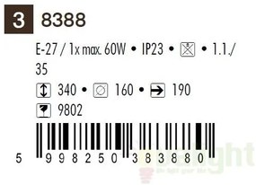 Aplica de perete exterior IP23, down light, auriu antic Sydney 8388 RX