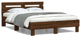 3207454 vidaXL Cadru de pat cu tăblie stejar maro 120x190 cm lemn prelucrat