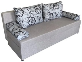 Canapea extensibila Odessa 185x85x80 cm, cu lada de depozitare, Grey Flower
