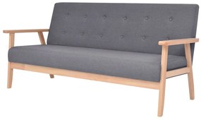 vidaXL Canapea cu 3 locuri, gri închis, material textil
