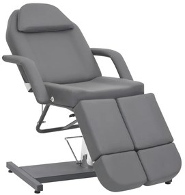 vidaXL Scaun tratament de înfrumusețare, gri, 180x62x78 cm, piele eco