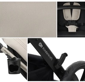 Cărucior de copii combinat 3 în 1 KINDERKRAFT MOOV 2 Moonlight grey + scaun auto MINK PRO