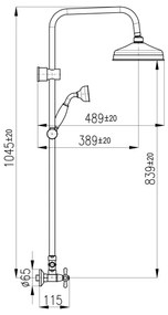 RAV Slezák MK181.5/7CMATSM - Set pentru duș cu baterie MORAVA RETRO, negru/alamă