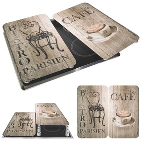 Set 2 protecții din sticlă pentru aragaz Wenko Bistrot, 52 x 30 cm
