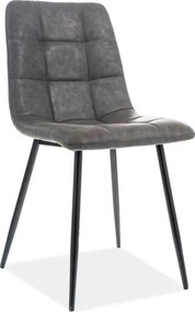 Scaun LOOK, gri/negru, piele ecologica/metal, 45x38x88 cm