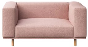 Fotoliu de relaxare roz cu tapițerie bouclé Kukumo – Ame Yens