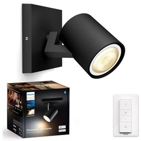 Spot LED dimabil Philips Hue RUNNER 1xGU10/4,2W/230V negru + telecomandă