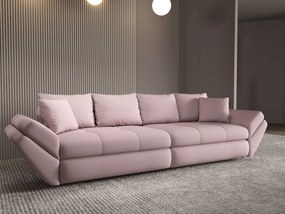 Canapea extensibilă dumonde cu ladă de depozitare si sezut confortabil din spuma high-density, Loana Enjoy Roz 300x100 cm