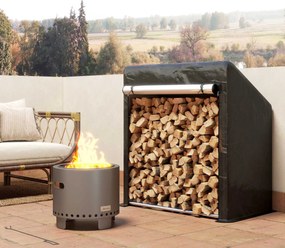 Outsunny Suport de Lemne de Exterior din Oțel cu Acoperire Impermeabilă 100x60x110 cm | Aosom Romania