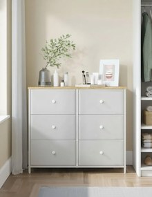 Comoda cu sertare HESTO 80x71 cm, stejar/alb