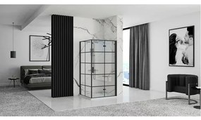 Cabina de dus dreptunghiulara cu usa pliabila Rea Molier 90x80 negru