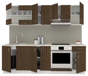 Set haaus V15, Stejar Bronz/Alb, Blat Thermo 28 mm, L 240 cm