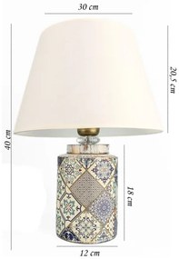 Lampă de masă RAMZES 1xE27/40W/230V alb/gri