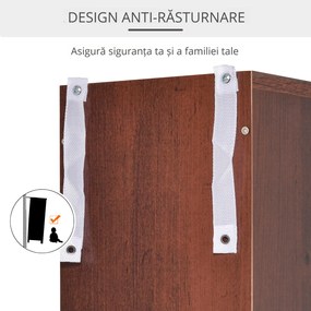 Biblioteca tip coloana cu 12 etajere, din MDF, sustine maxim 15kg 21x20x175cm, maro HOMCOM | Aosom RO