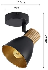 Brilagi - Aplica spot de perete ODENSE 1xE14/10W/230V lemn de cauciuc/negru