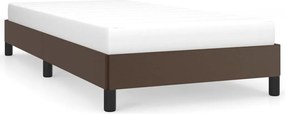 vidaXL Cadru de pat, maro, 80x200 cm, piele ecologică