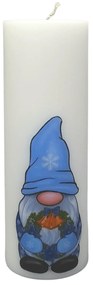 Lumanare Craciun Model Pitic Albastru cu coronita 25 cm, 4,5 cm