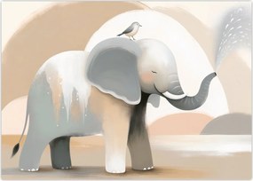 Tablou - Elefant în culori pastel (70x50 cm)