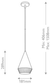 Alora Mood ALM-DAPHNE-P-S-MB - Lustră pe tijă DAPHNE 1xE27/60W/230V, diam. 18,1 cm