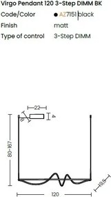 Lustra LED suspendata design modern VIRGO 3-STEP DIMM