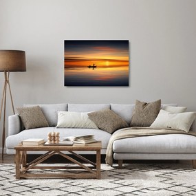 Tablou pe sticlă - cu barca (70x50 cm)
