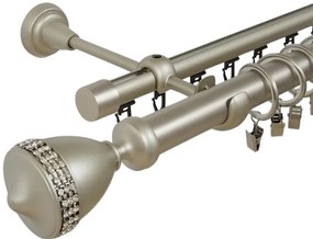 Galerie dubla vienna , teava neteda si profil,grosime 25 si 19mm, crom mat (Alege marime: 120 cm)