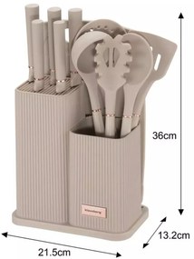 Set 12 piese de ustensile si cutite cu tocator si suport Klausberg KB 7935