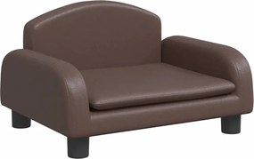 vidaXL Canapea pentru copii, maro, 50x40x30 cm, piele ecologică