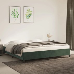 347345 vidaXL Cadru de pat, verde închis, 200x200 cm, catifea