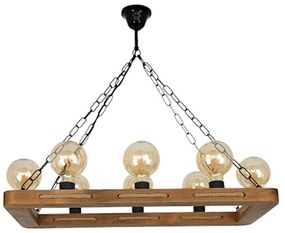 Lustra rustica fabricata manual din lemn KAVALA 8L