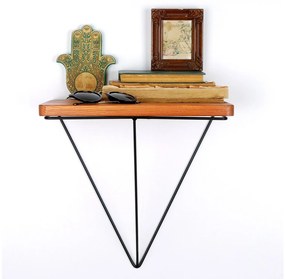Raft decorativ de perete Duvelo 7 (Nuc + negru) . 1093675