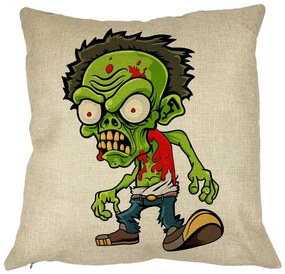 Perna Decorativa Patrata Zombie, 40x40 cm, Husa Detasabila, Burduf