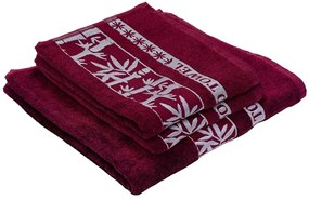 1x prosop de baie BAMBOO visiniu + 2x prosop de maini BAMBOO visiniu
