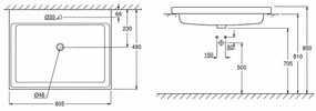 Lavoar incastrat Grohe Cube Ceramic cu PureGuard 60.5x49 cm