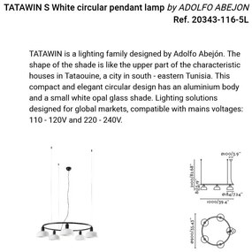 Lustra suspendata design modern TATAWIN S alb
