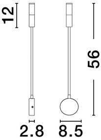 Aplica cu reader LED cu brat flexibil IP44 SONICA alba