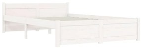 815040 vidaXL Cadru de pat, alb, 120x200 cm, lemn masiv de pin