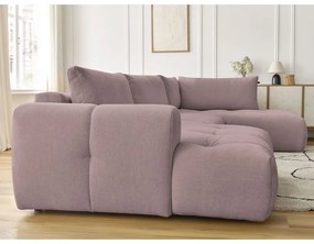 Colțar roz extensibil/cu spațiu de depozitare (cu colț pe partea dreaptă/în formă de "U") Fuji – Bobochic Paris