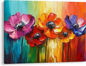 Tablou - Cinci flori colorate (70x50 cm)