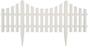 vidaXL Despărțitor de gazon, alb, 17 buc. / 10 m