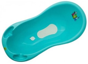 Cadita ergonomica pentru bebelusi si copii NOVOKIDS™ Little Bear , baita bebe, dimensiuni 100X50X25, suport anti alunecare, supapa scurgere,Turquoise