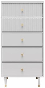 Comodă gri deschis înaltă 70x141 cm Elizabeth – CosmoLiving by Cosmopolitan