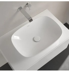 Lavoar pe blat, Villeroy&amp;Boch Loop&amp;Friends, material TitanCeram, 56x38cm, fara preaplin, Alb Alpin, 4A490101